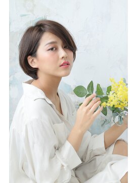 ボーテコンシェル 錦糸町(beaute concier) 長めバングダークグレージュまとまるナチュラルショート／錦糸町