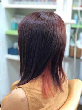 トゥエンティーフォー 和泉店(24) 夏カラー★ピンクオレンジでインナーカラー