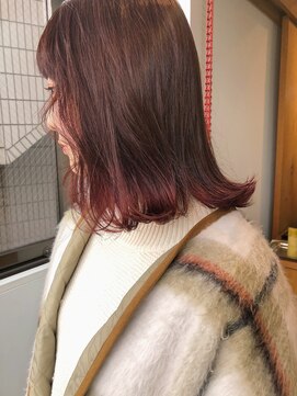 アスター(astar) 【Astar】裾カラー ピンク ハイトーン