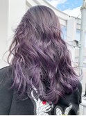 ブルーバイオレット【バレイヤージュ、ロング】