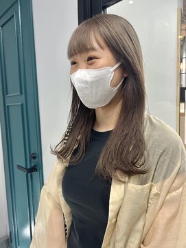 ヌープヘアーアイス(NUUP.hair ici) 大人可愛いブリーチなしミルクティーベージュ