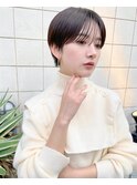 ハンサムショート丸みショートマッシュショート前髪あり前髪長め