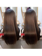 縮毛矯正のこだわり２.☆酸性領域の自然な地毛風ストレート♪コテで巻く事が出来る程ナチュラル◎