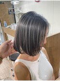 ハイライトカラーミルクティーベージュケアブリーチグレージュ