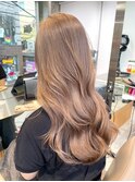 原宿ミルクティーアッシュグレージュミディアムロングウルフ30代