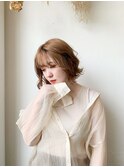 フェミニンな印象にゆるふわウェーブ/レイヤーボブ