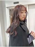 ピンクブラウン髪質改善水素トリートメントレイヤーカット2０代
