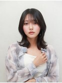 韓国ヘアくびれスタイル×地毛風黒髪カラー