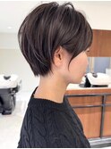 ハイライト白髪ぼかしダブルカラーインナーカラーショートボブ