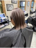 バレイヤージュ、ハイライト、レイヤーロング、グレーベージュ