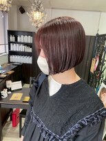 マイ ヘア デザイン 岡崎(MY hair design)&nbsp;大人可愛い前下がりぷつっとボブ＊マロンベージュ＊20代30代