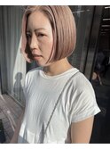 コーラルピンクベージュ×ボブ