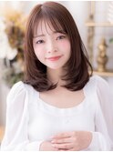 艶感グレーブラウンシャギーカットセミディb北浦和20代30代40代