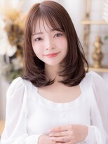 カバーヘア ブリス 北浦和(COVER HAIR bliss)&nbsp;艶感グレーブラウンシャギーカットセミディb北浦和20代30代40代