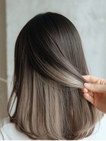 アース 天満橋店(HAIR & MAKE EARTH)&nbsp;春カラー◆セミロング×インナーカラーシルバー×韓国風ヘア
