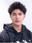 デザインカラーレイヤーカットウェットヘアオリーブベージュ