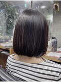 ナチュラルストレート/前下がりボブ/20代30代40代
