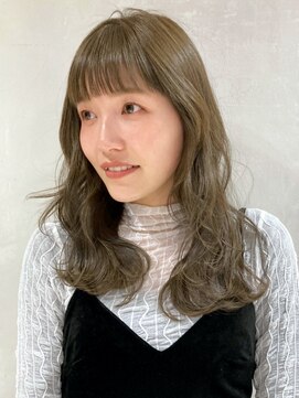 アイティーバイアルバム 藤沢店(IT by ALBUM) オリーブグレージュ_外ハネボブセクションカラー_ba383162