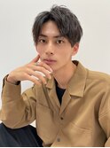 西梅田メンズパーマセンターパートマッシュウルフカットフェード