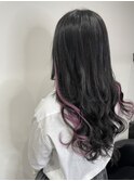 プルエクステでインナーピンクパープルに ～しのだスペシャル～