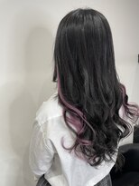 ヘアーデザイン ジェルム(Hair Design germe)&nbsp;プルエクステでインナーピンクパープルに ～しのだスペシャル～