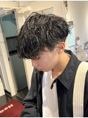 メンズパーマ　波巻き　ツイスパ　マッシュ　［横浜］［横浜駅］