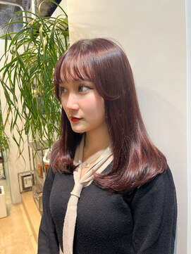 ナインスフロア(9NINTH FLOOR) 大人美人ミディアムワンカール/暖色カラーピンクバイオレット