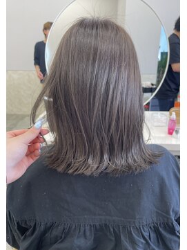 サンド 鹿児島中央(sand) @ayumi_sand グレージュ ブリーチなしカラー ロブ