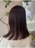 大人可愛い暖色ブリーチなしピンクバイオレット