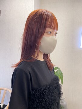 キジ(kiji) ミディアムボブ / ピンクオレンジ 〔久屋大通/久屋/丸の内〕