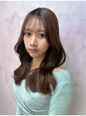 【韓国×フェミニン】こなれミディ/ココアブラウン/くびれヘア