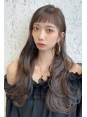 大人美人オン眉オリーブブラウン韓国風巻きモテ髪