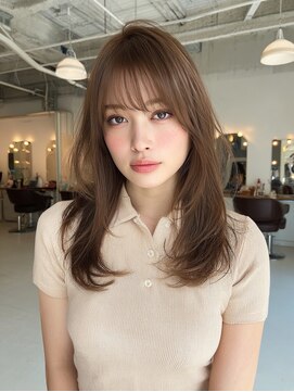 クレビア 名古屋(CreBiA) 髪質改善/顔まわりレイヤー/キャラメルブラウン