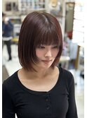 レイヤーボブ×ココアベージュ