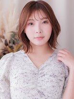 カバーヘア ブリス 戸田公園西口店(COVER HAIR bliss)&nbsp;シースルー前髪ハッシュカットピンクミルクティーブラウン30代a