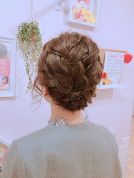 ヘアセットサロン アッシュ 神戸三宮(Ash) 短めヘア☆編み込みアップ