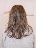 大人かわいい♪セミウェットウェーブ♪ココアブラウン