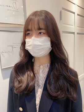 ジーナ 船橋(Zina) オトナ女子ツヤ髪アッシュカラーふんわりミディシースルーバング