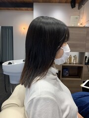 黒髪ロングストレートロブヘア暖色系カラー金髪ボブエギョモリ