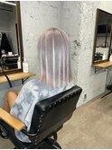 アッシュベージュ+ピンクメッシュ