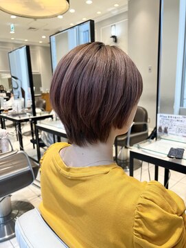 ネオリーブギンザ 銀座店(Neolive GINZA) ピンクベージュ　ブリーチ必須　ショートヘア　【銀座】福田