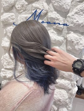 ロア 中目黒(loa) レイヤーロング/グレーベージュ/黒髪/前髪パーマ[中目黒]
