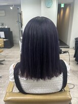 アジールヘア 所沢プロペ通り店(agir hair)&nbsp;切りっぱなしボブ美髪ネイビーブルーブラック練馬所沢