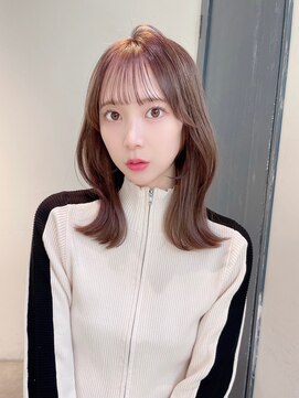 ベレーザ 渋谷(BELEZA) 6387黒髪アッシュブラックグレージュ韓国風切りっぱなしロブ