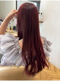 ピンクバイオレット艶カラー透明感ゆるふわウェーブロング