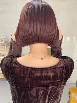 ボブ/ボルドー/ダブルカラー/髪質改善/トリートメント/前髪
