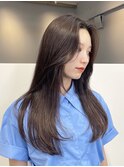 レイヤーカット_くびれヘアアプリコットオレンジ