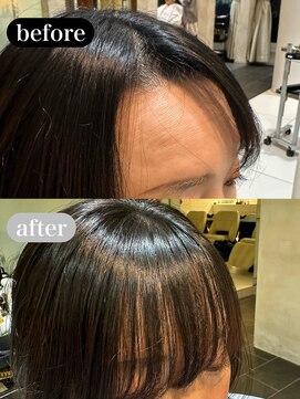 クロスパーマ　髪質改善　前髪カット