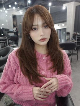 ラベル 渋谷(LAVEL) ワンホンレイヤー×ブリーチなしチョコブラウン