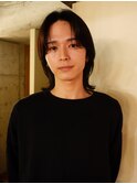 メンズボブウルフメンズミディアムレイヤーカットメンズウルフ